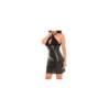 Robe noire simili cuir Margot 